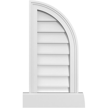 Ekena Millwork Quarter Round Top Right Surface Mount PVC Gable Vent w/ 2"W x 2"P Brickmould Sill Frame, 12"W x 26"H GVPQR12X2603SN